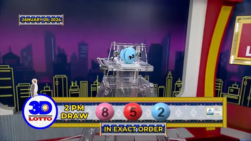 January 25, 2024 3 Digit Lotto Result 2 PM Draw