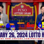 January 26, 2024 Lotto Result 6/58 6/45 4D 3D 2D