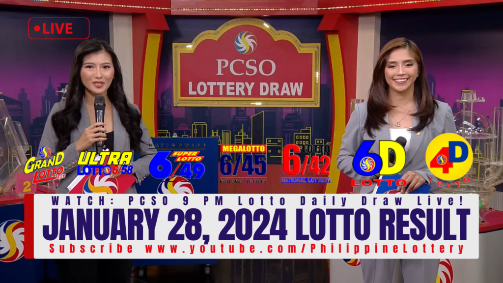 January 28, 2024 Lotto Result 6/58 6/49 3D 2D