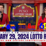 January 29, 2024 Lotto Result 6/55 6/45 4D 3D 2D