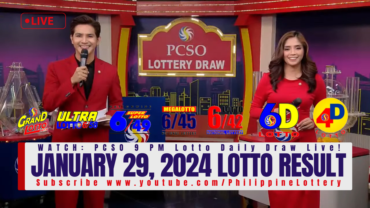 January 29, 2024 Lotto Result 6/55 6/45 4D 3D 2D