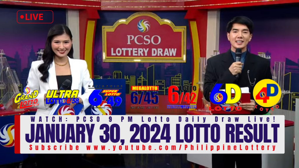 January 30, 2024 Lotto Result 6/58 6/49 6/42 6D 3D 2D