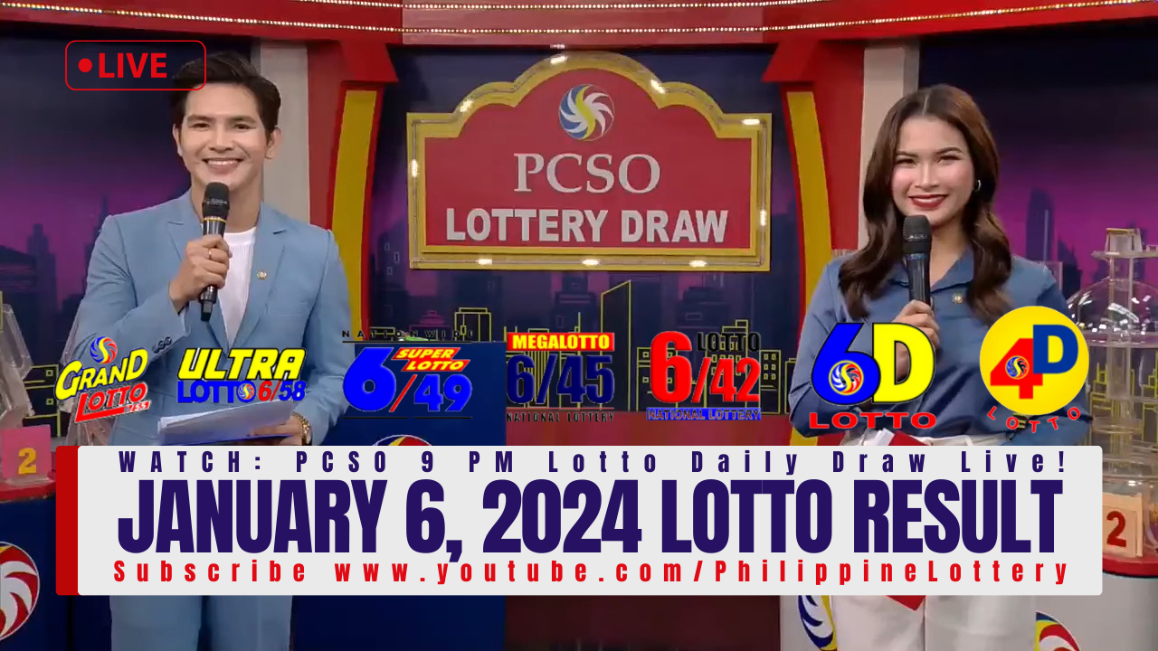 January 6, 2024 Lotto Result 6/55 6/42 6D 3D 2D