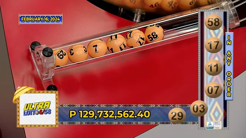 February 16 2024 6/58 Lotto Result 9 PM Draw Click Image for Complete Lotto Result