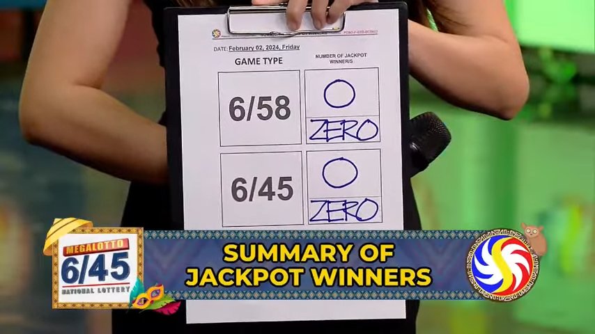 Winner updates according to PCSO Data Center, no winner for 6/58 and no winner for 6/45 draw.