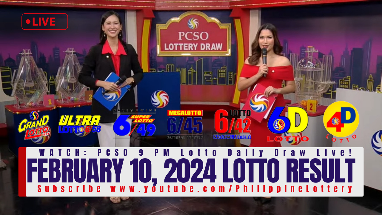 February 10 2024 Lotto Result 6/55 6/42 6D 3D 2D