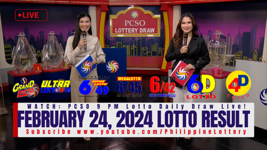 February 24 2024 Lotto Result 6/55 6/42 6D 3D 2D