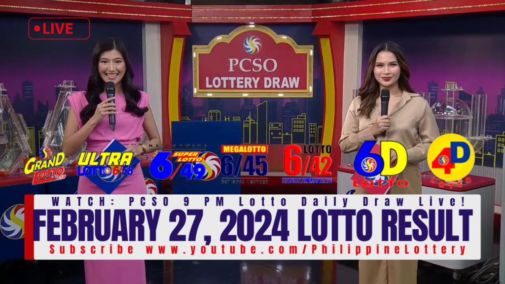 February 27 2024 Lotto Result Today 6/58 6/49 6/42 6D 3D 2D