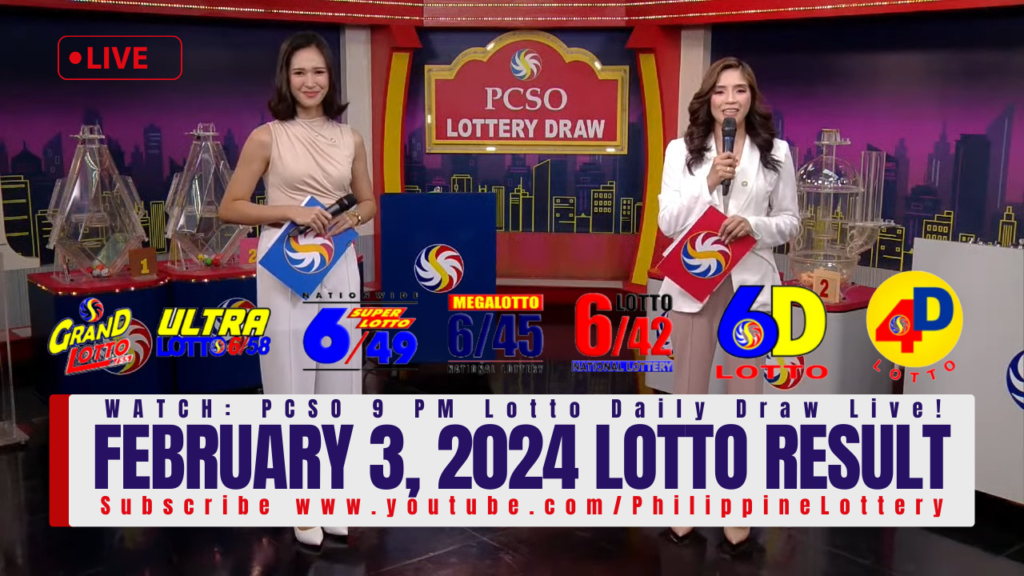 February 3 2024 Lotto Result 6/55 6/42 6D 3D 2D