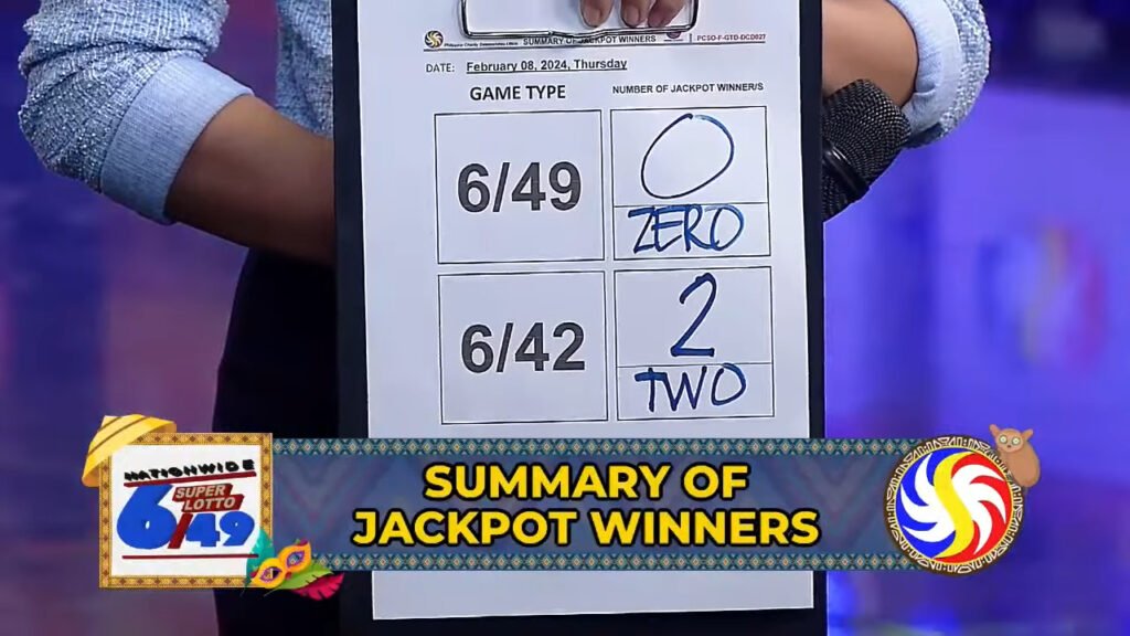 Winner updates according to PCSO Data Center, no winner for 6/49, and two winner for 6/42 draw.