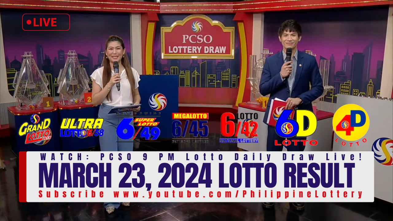 March 23 2024 Lotto Result Today 6/55 6/42 6D 3D 2D