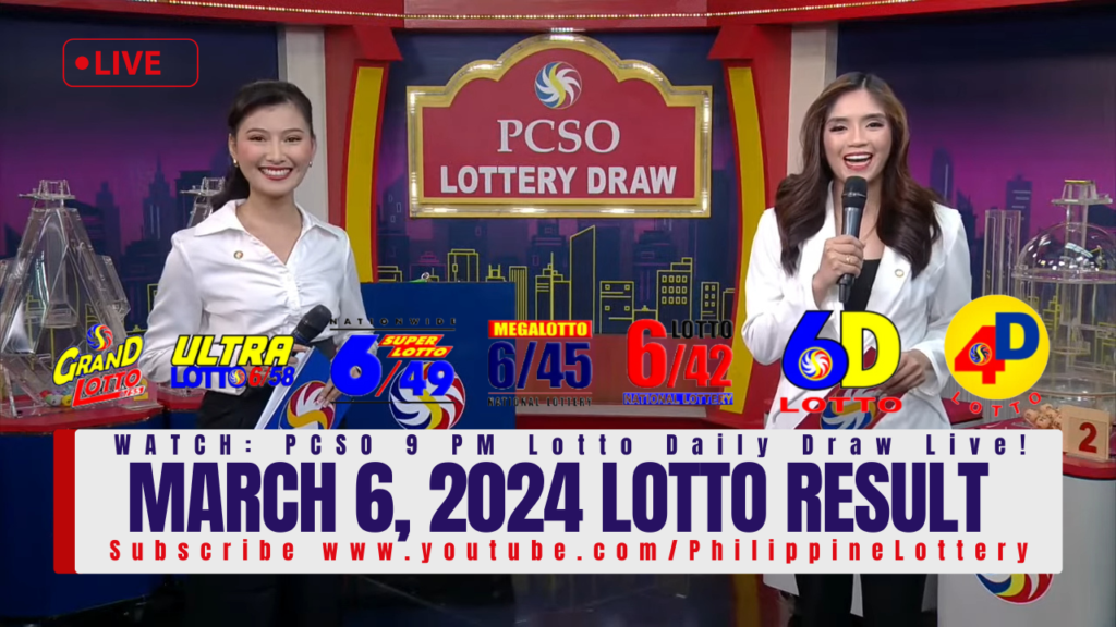 March 6 2024 Lotto Result 6/55 6/45 4D 3D 2D