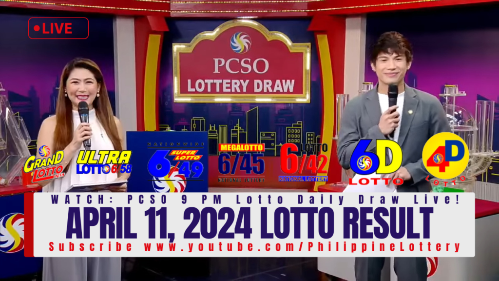 April 11 2024 Lotto Result Today 6/49 6/42 6D 3D 2D