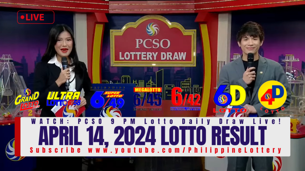 April 14 2024 Lotto Result Today 6/58 6/49 3D 2D