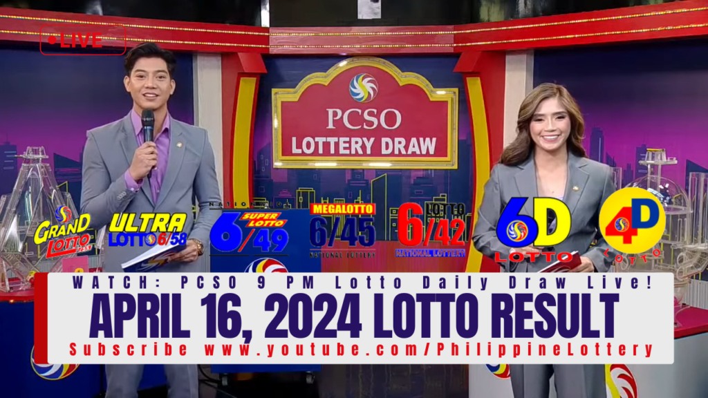 April 16 2024 Lotto Result Today 6/58 6/49 6/42 6D 3D 2D