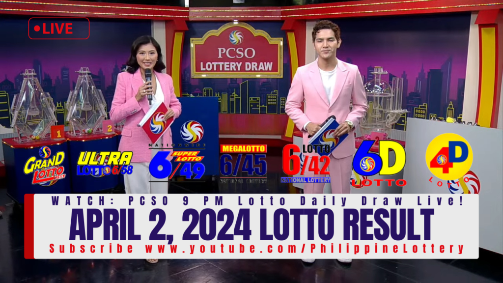 April 2 2024 Lotto Result Today 6/58 6/49 6/42 6D 3D 2D