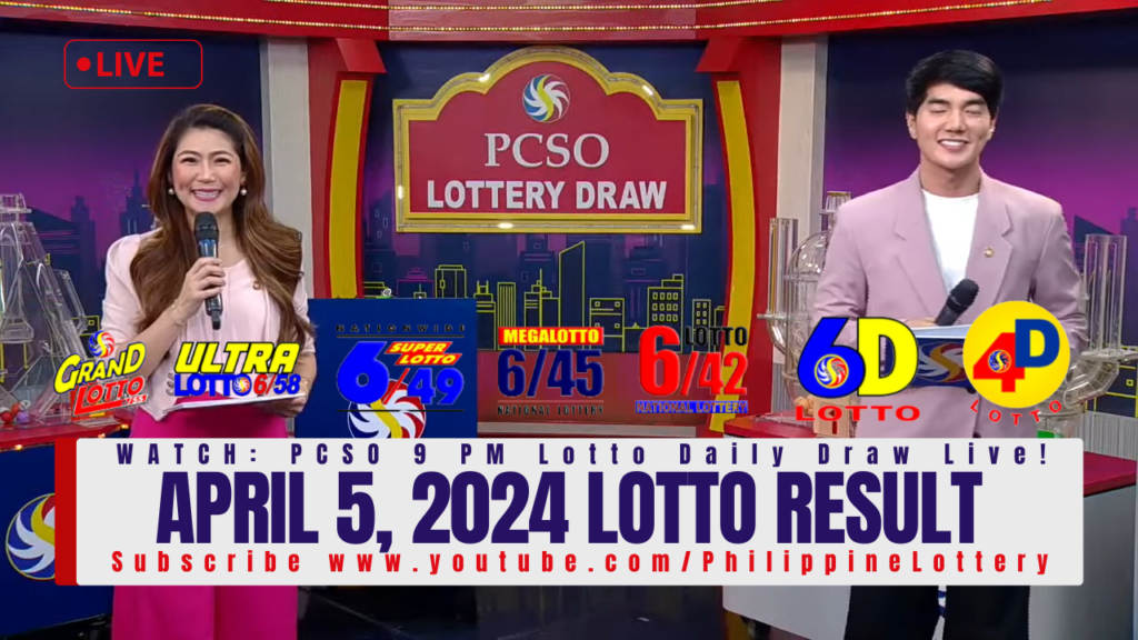 April 5 2024 Lotto Result Today 6/58 6/45 4D 3D 2D