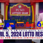 April 5 2024 Lotto Result Today 6/58 6/45 4D 3D 2D