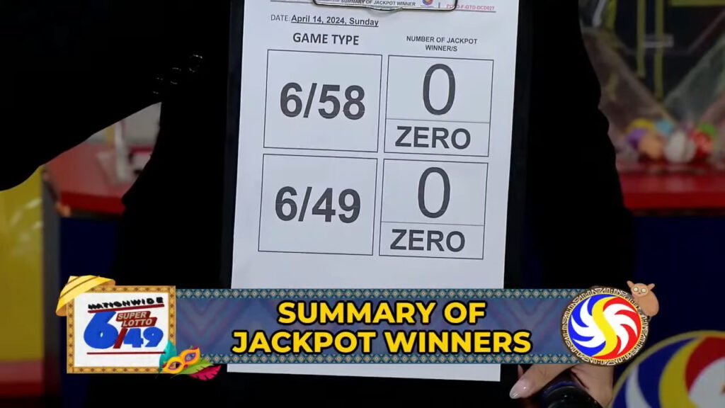 Winner updates according to PCSO Data Center, no winner for 6/58, and no winner for the 6/49 draw.