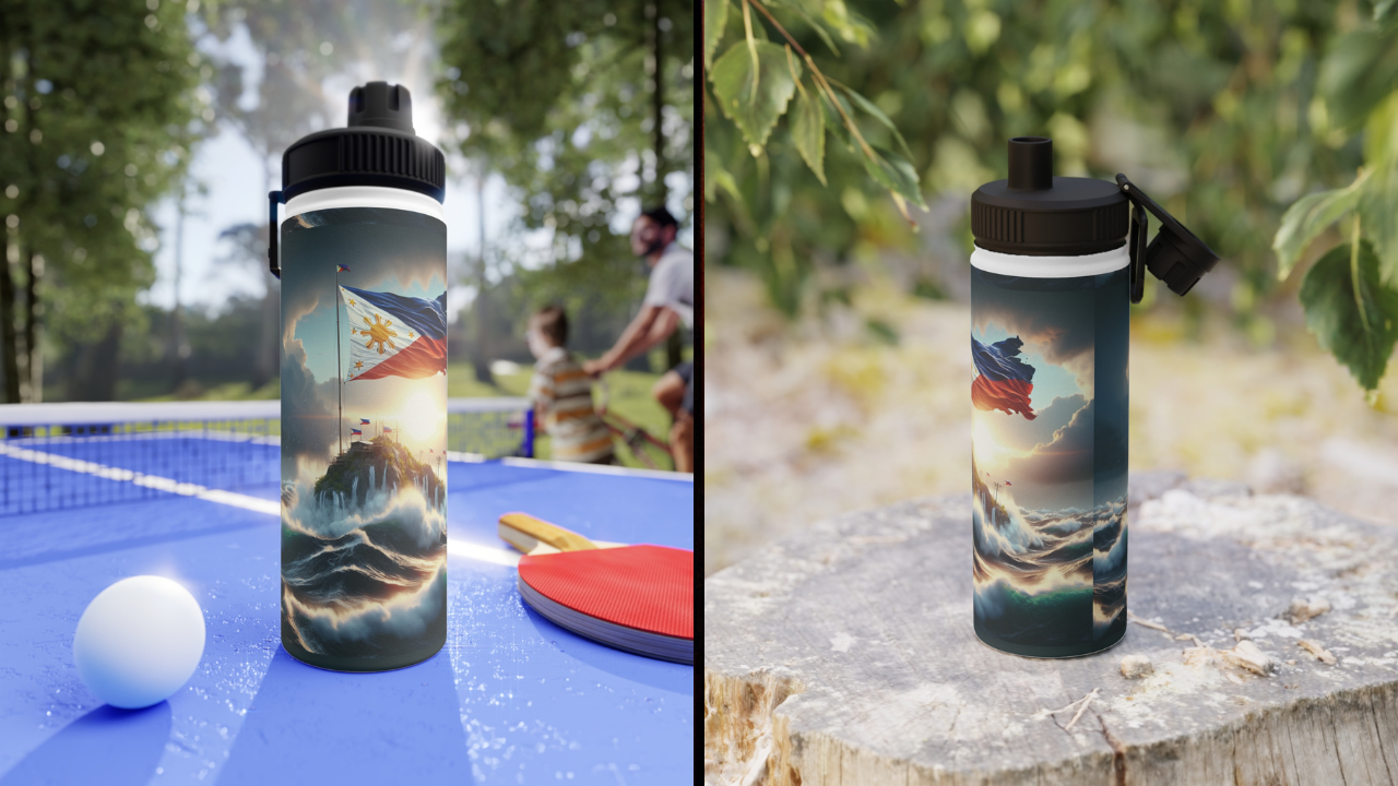 Raise Your Flag | Respect Philippine Territory Stainless Steel Water Bottle with Sports Lid